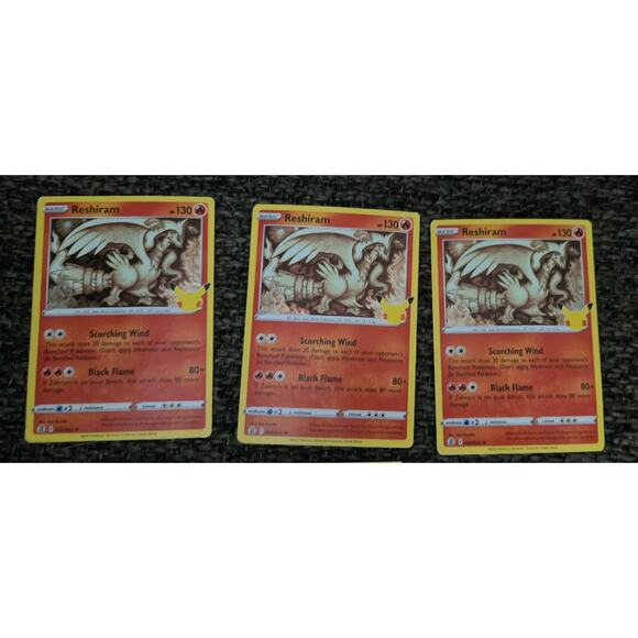 Six Basic Reshiram Pokemon Cards 002/025 2021 - Picture 3 of 7